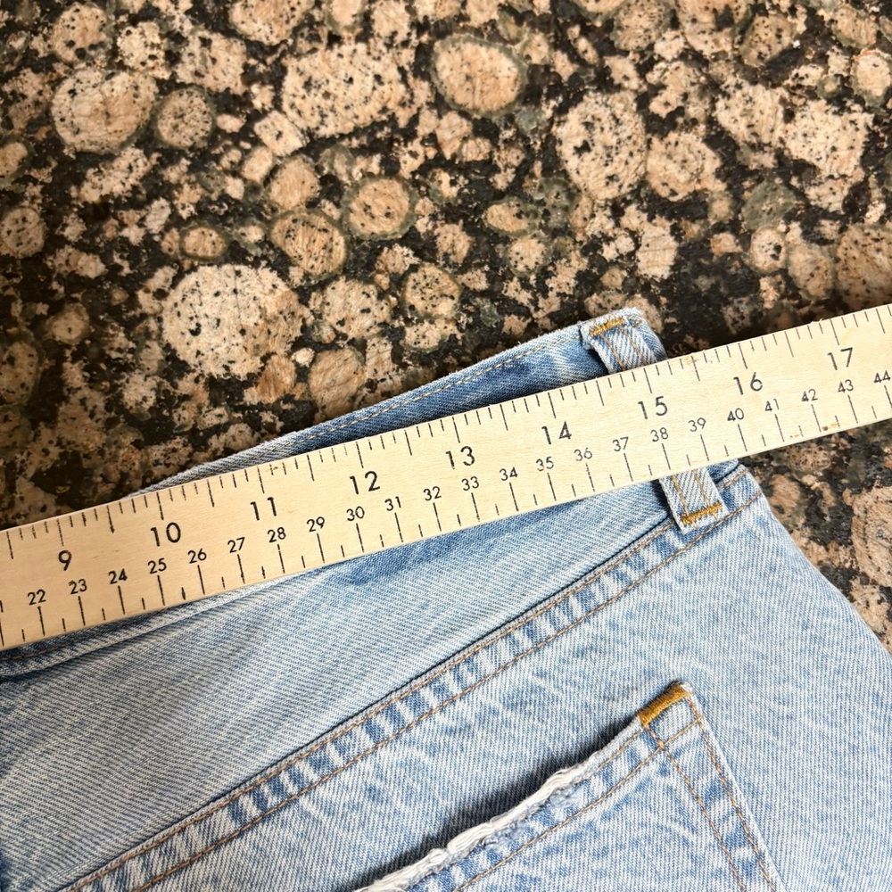 Abercrombie & Fitch The Baggy Shorts Low Rise Blue Denim Size 27/4 - Picture 4 of 6